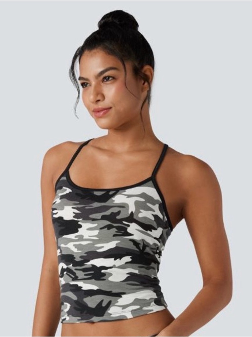 HALARA Black & Gray Camo Slim Cami
